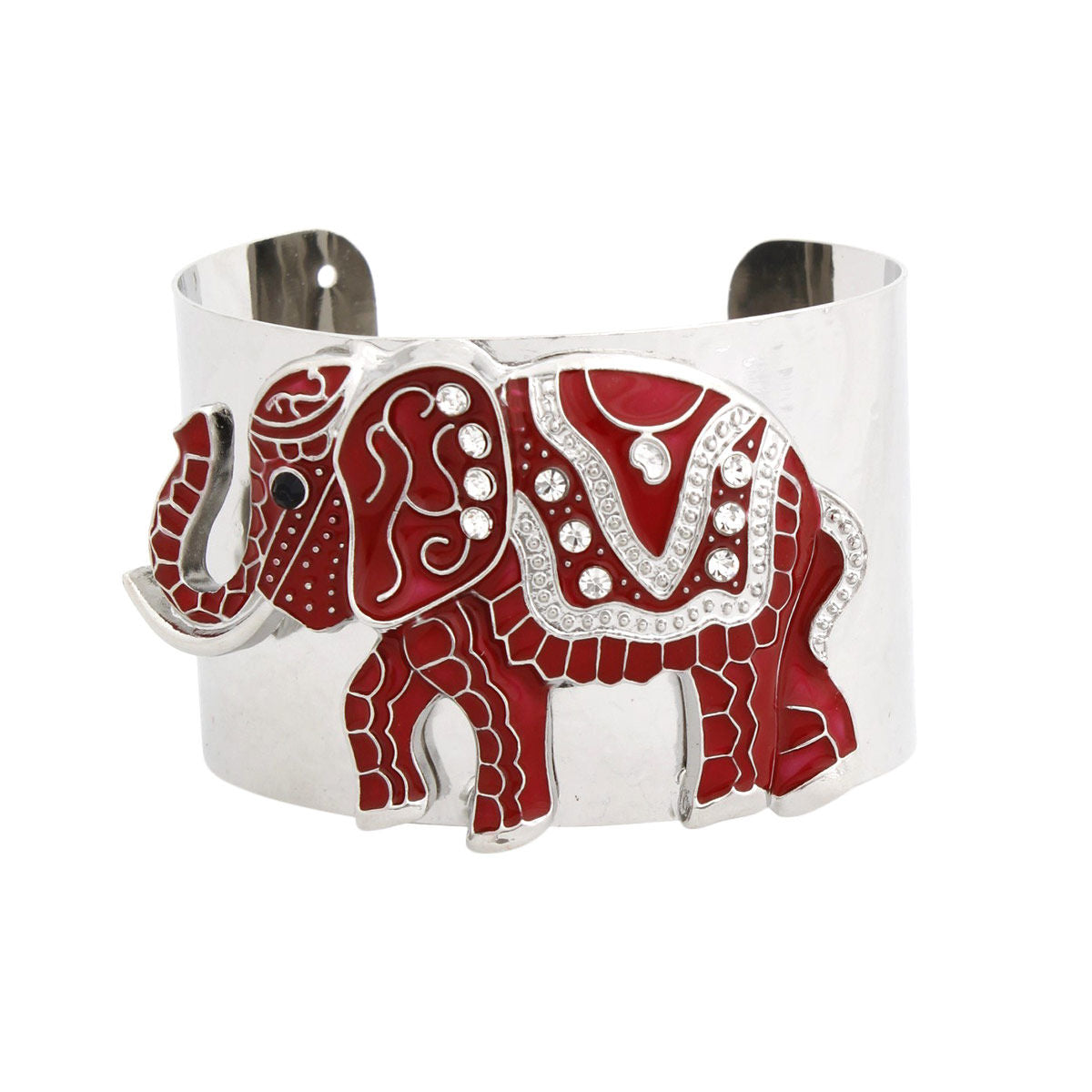 Bracelet DST Red Elephant Tribal Cuff for Women - Premium Wholesale Jewelry from Pinktown - Just $14! Shop now at chiquestyles