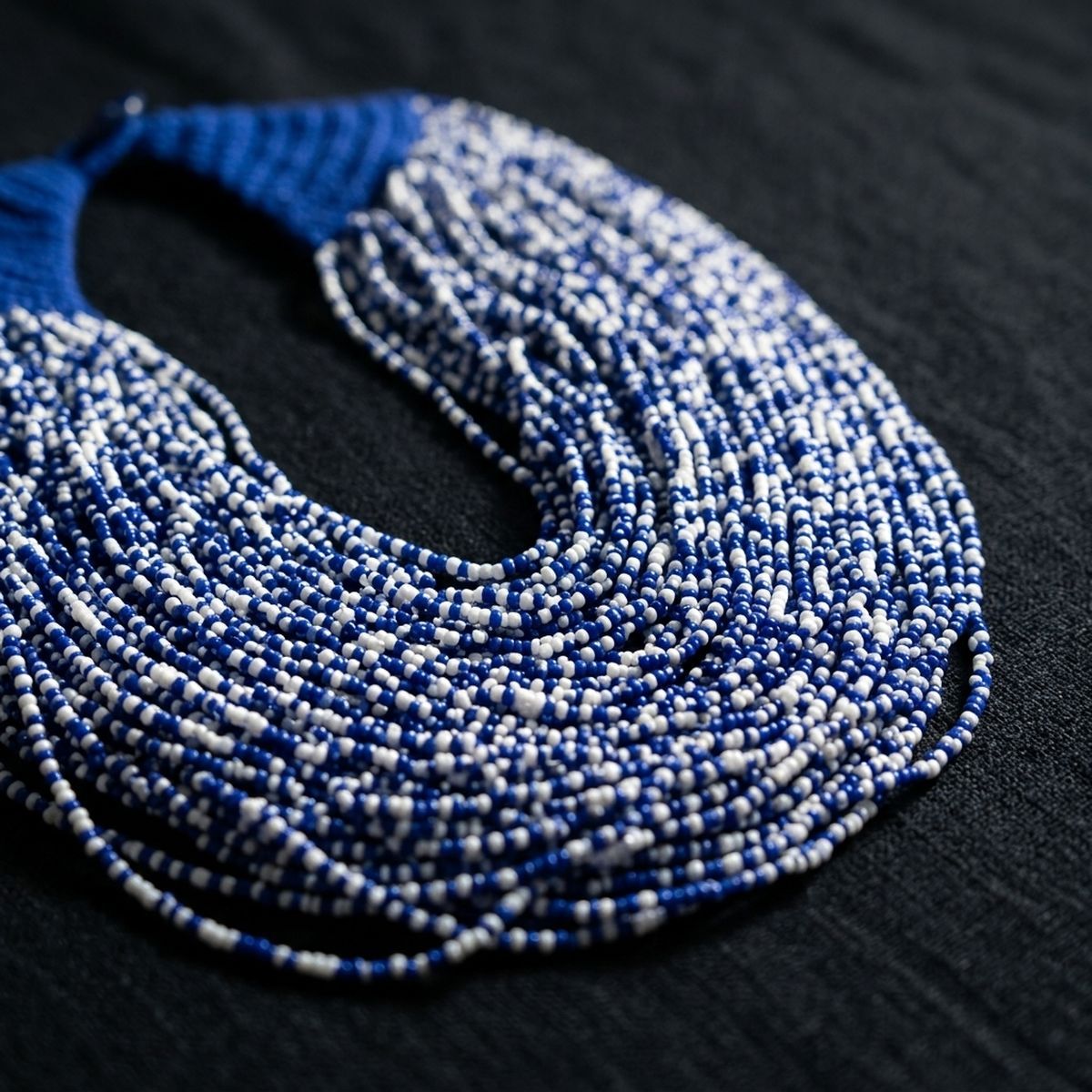 ZPB Mixed Blue & White 100 Strand Bead Necklace
