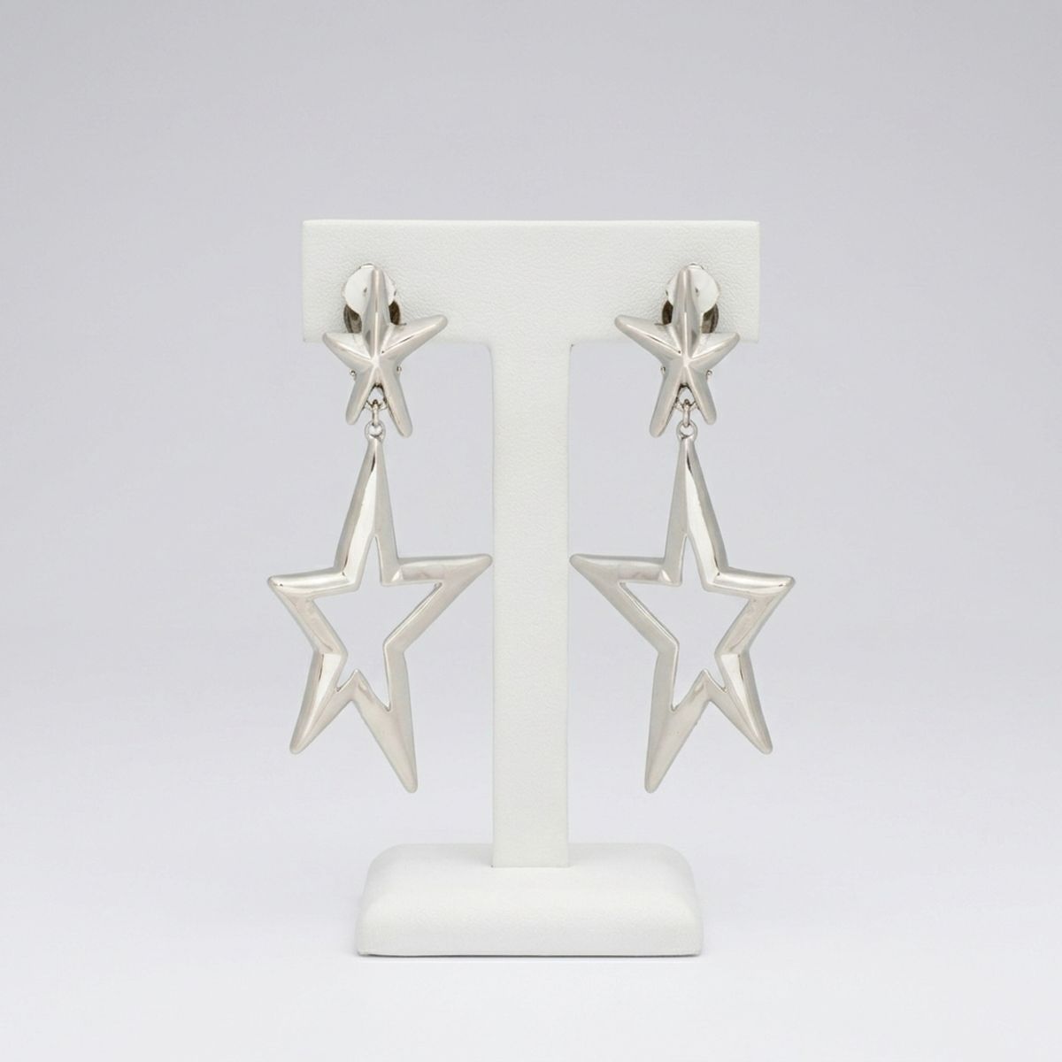 AKA Silver Star Irregular Shape Clip On Earrings