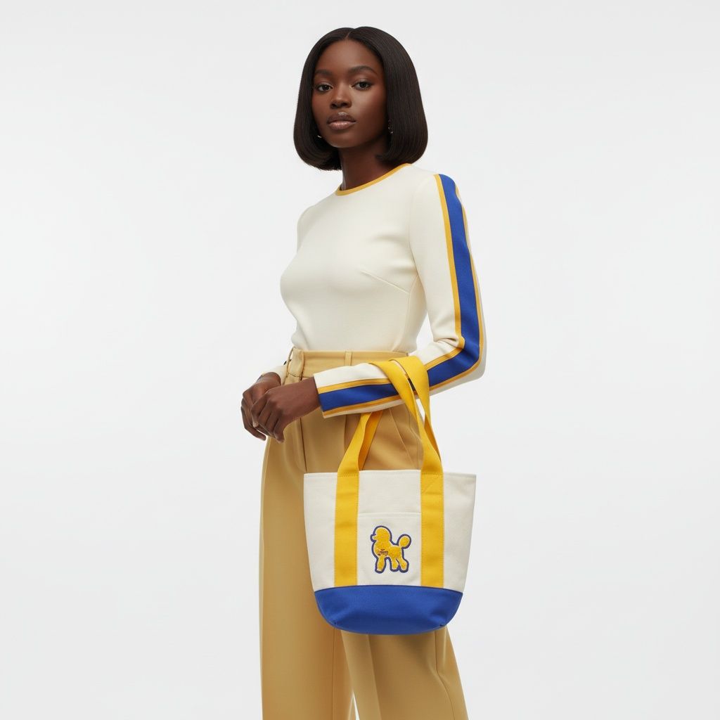 SGRHO Mini Canvas Tote Bag Poodle Embroider Merch