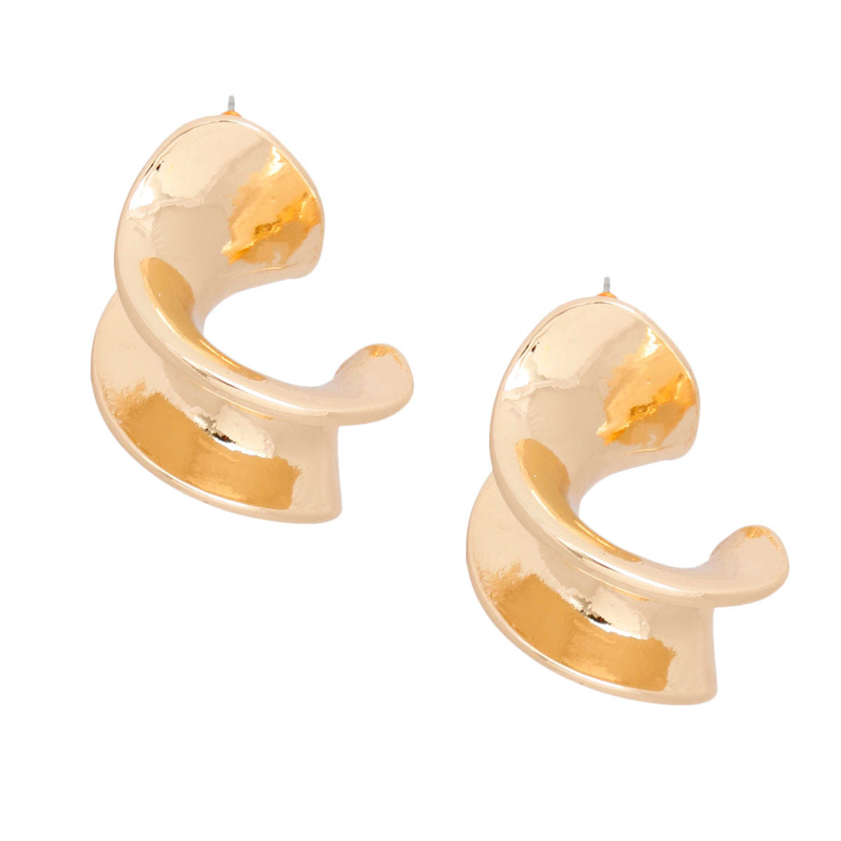 Drop Swirl Silhouette Gold Earrings for Women - Premium Wholesale Jewelry from Pinktown - Just $8! Shop now at chiquestyles