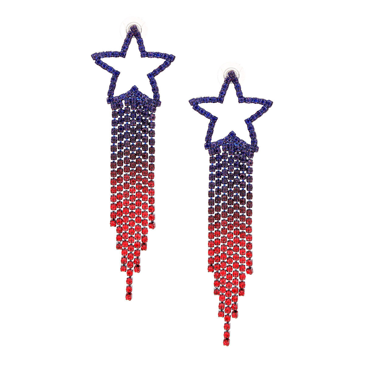 Fringe Earrings Star USA Bling for Women - Premium Wholesale Jewelry from Pinktown - Just $12! Shop now at chiquestyles