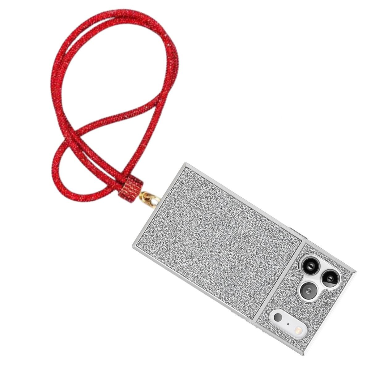 Rhinestone Long Phone Strap Red Bling Lanyard