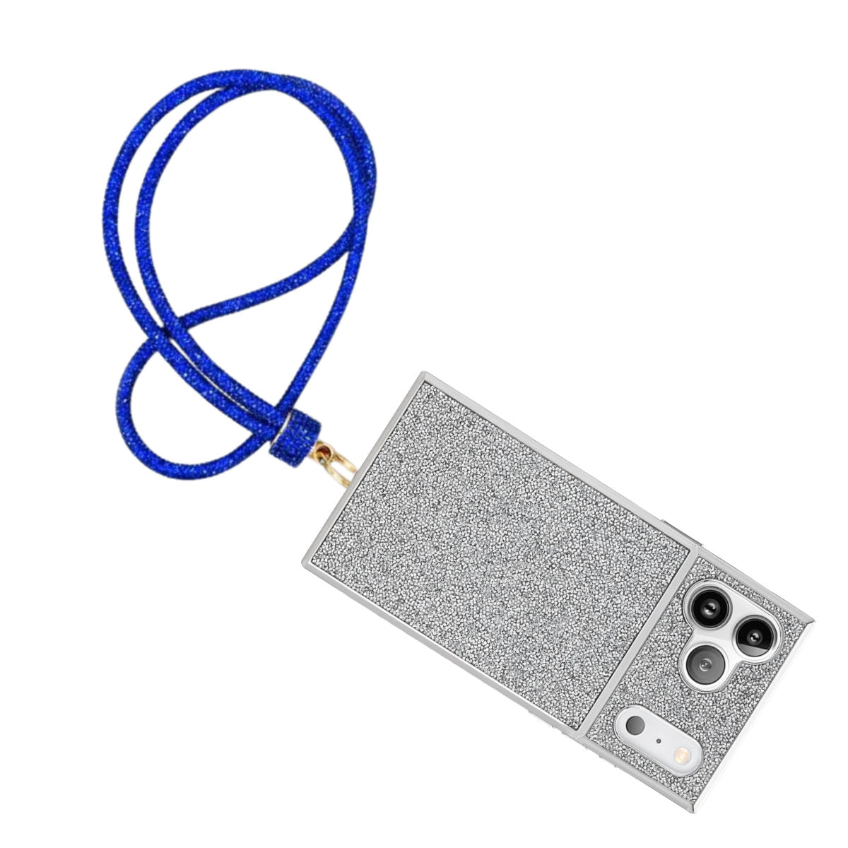 Rhinestone Long Phone Strap Blue Bling Lanyard