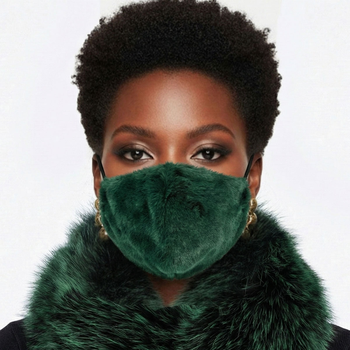 Green Faux Fur Mask