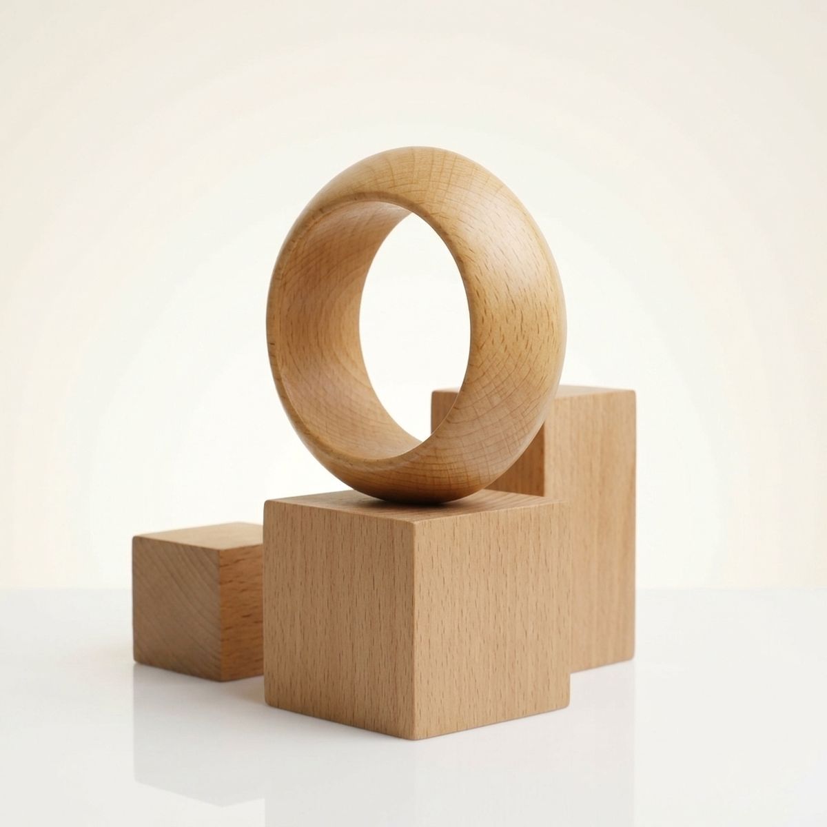 Bangle Light Wood Grain Wavy Profile Bracelet