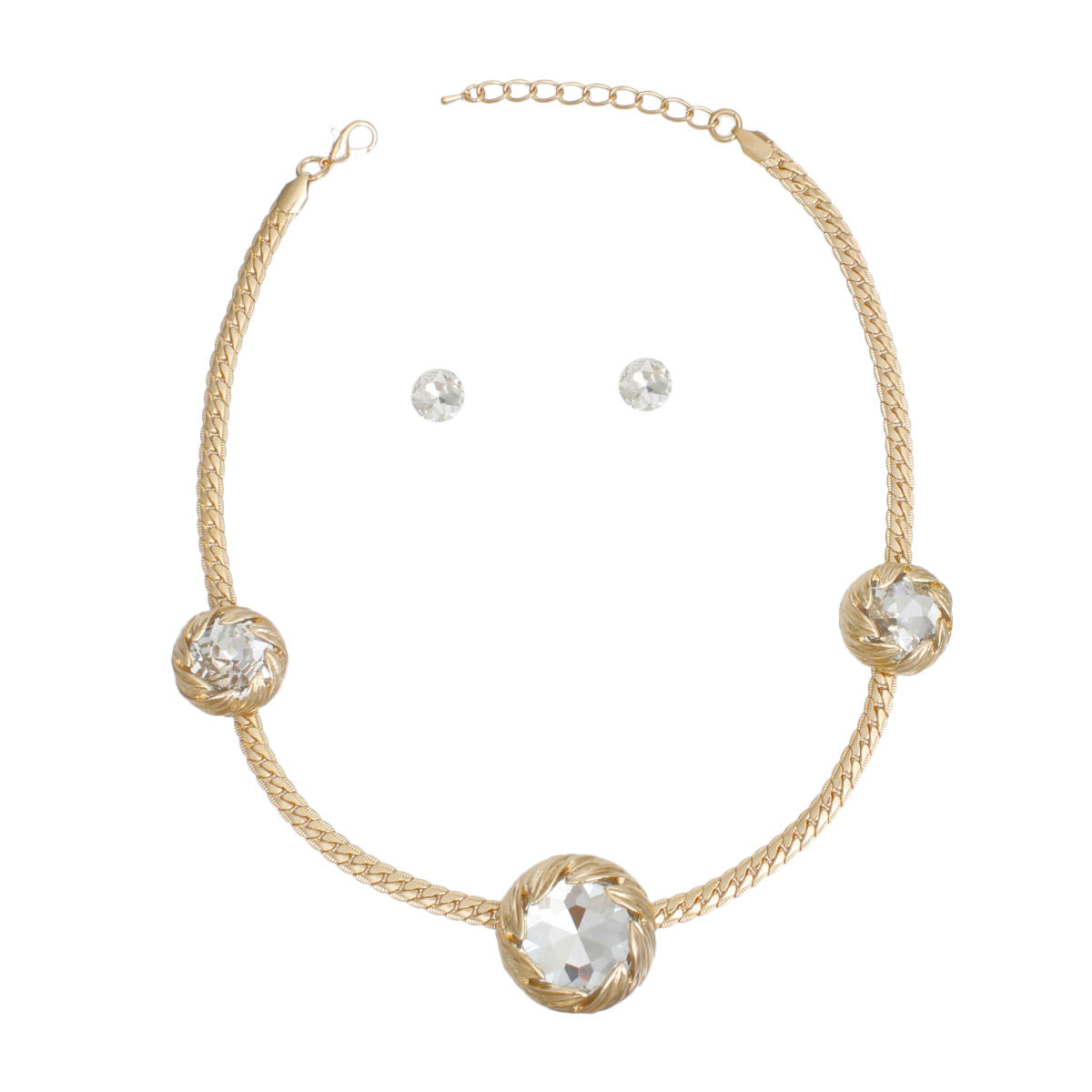 Necklace Gold Crystal Double Cut Chain for Women - Premium Wholesale Jewelry from Pinktown - Just $22! Shop now at chiquestyles