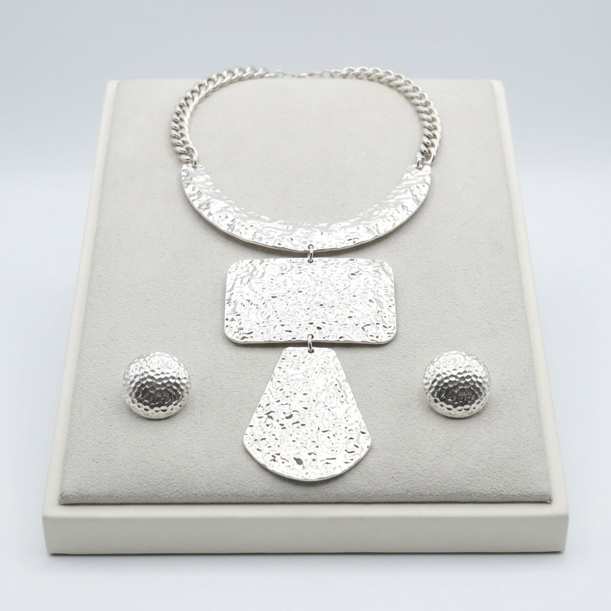 Pendant Geometric Silver Diamond Cut Chain Necklace