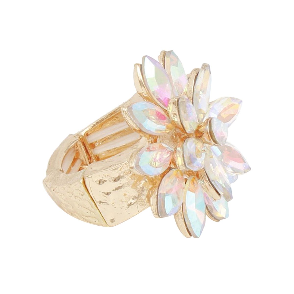 Cocktail Stacked Aurbo Marquise Flower Gold Ring