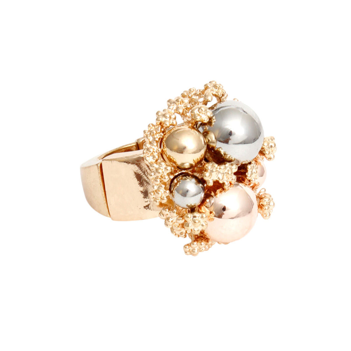 Cocktail Ring Gold Ball Cluster Ring for Women - Premium Wholesale Jewelry from Pinktown - Just $12! Shop now at chiquestyles