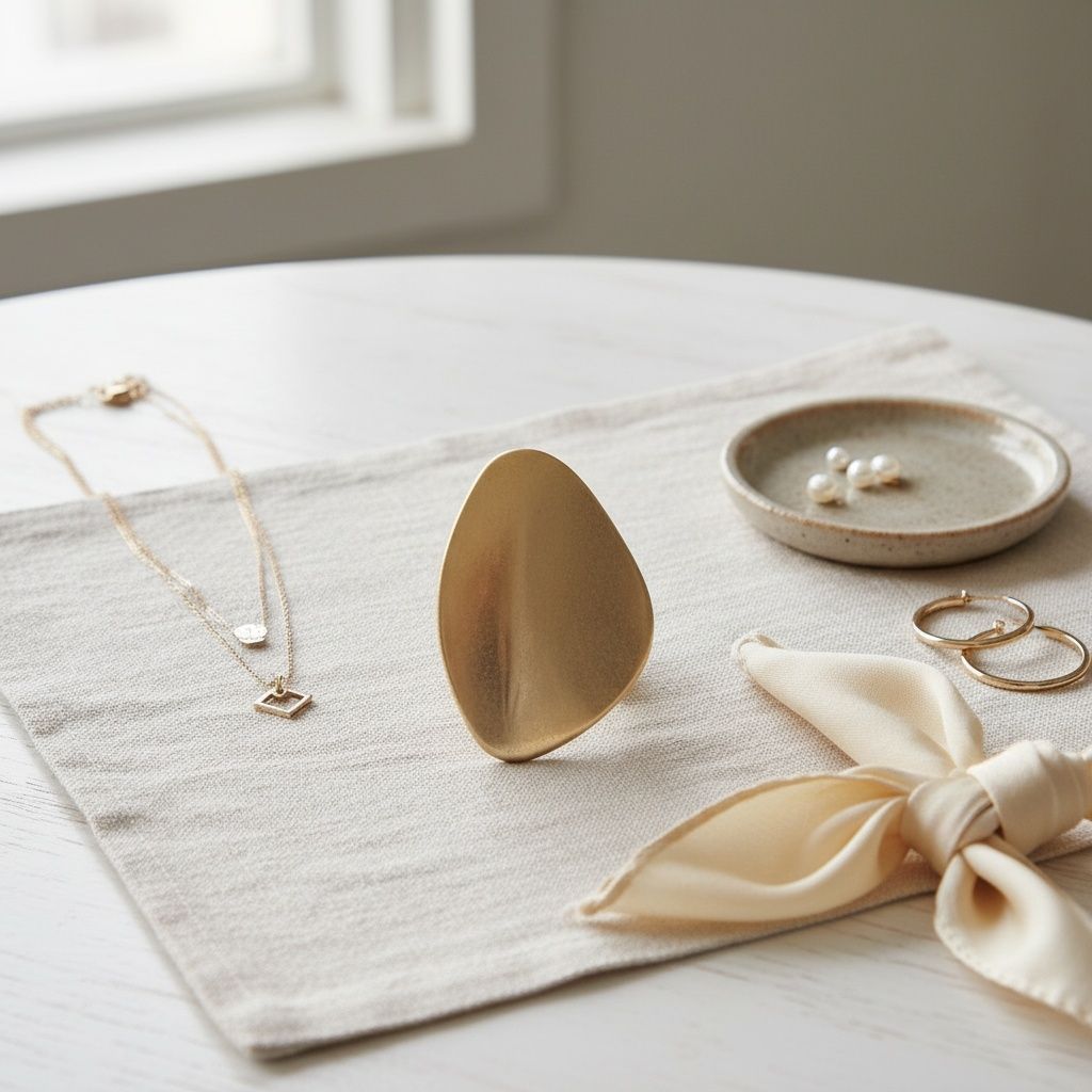 XL Matte Gold Irregular Oval Statement Ring