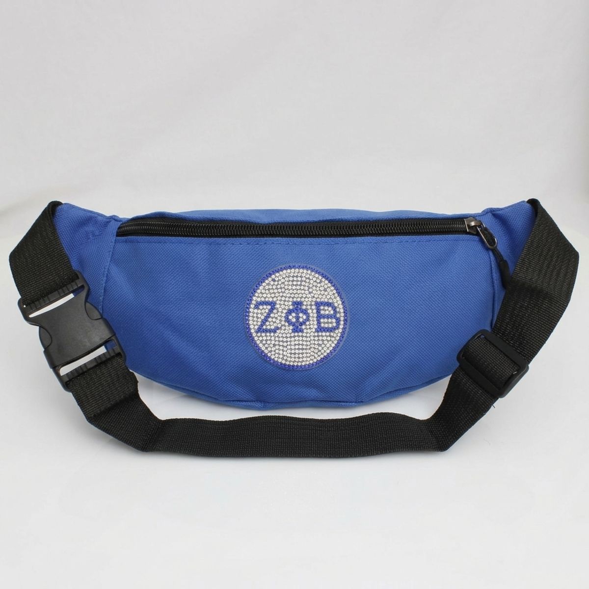 ZPB Blue Canvas Greek Triple Pocket Fanny Pack