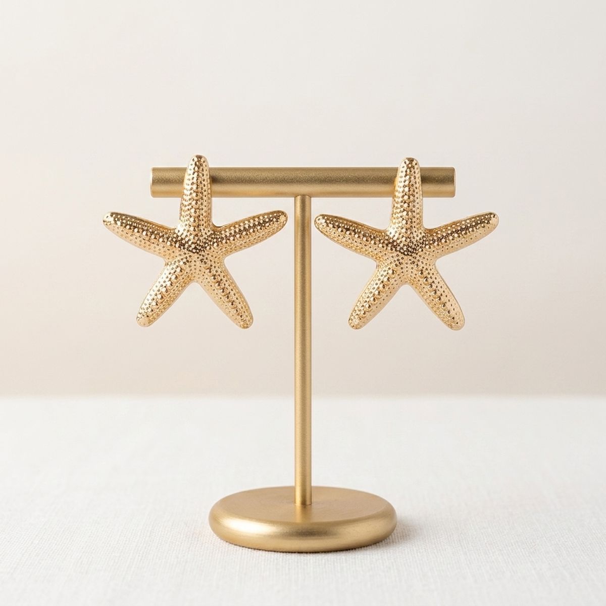 Stud Gold Starfish Seaside Sculpted Earrings