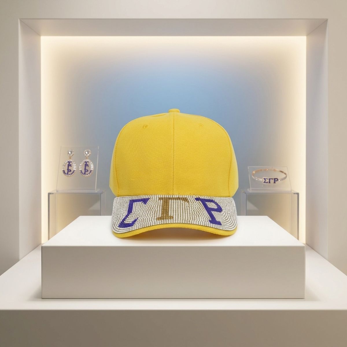 SGRHO Yellow Canvas Greek Brim Baseball Cap