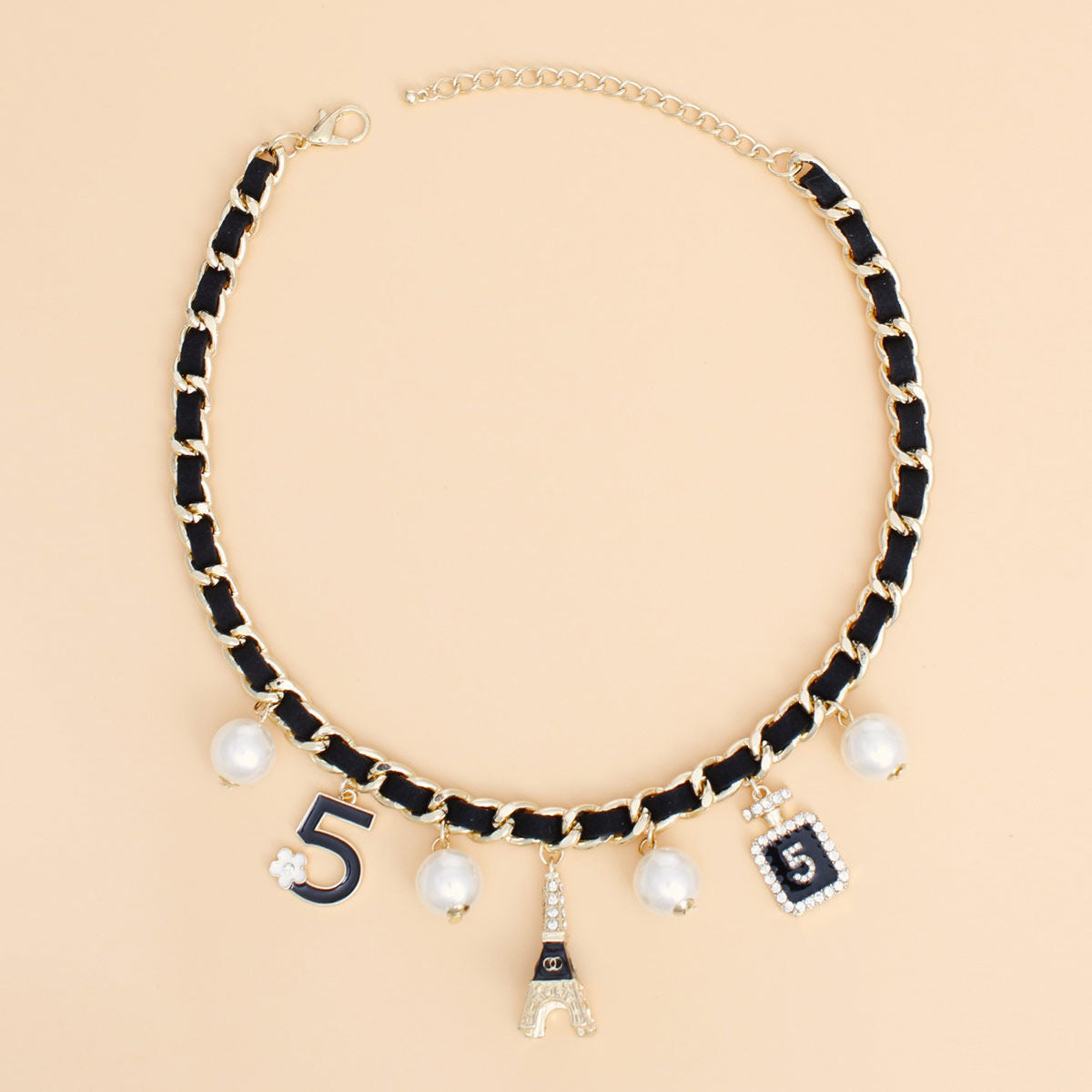 Chanelista No. 5 Eiffel Tower Charm Necklace - Premium Wholesale Jewelry from Pinktown - Just $17! Shop now at chiquestyles