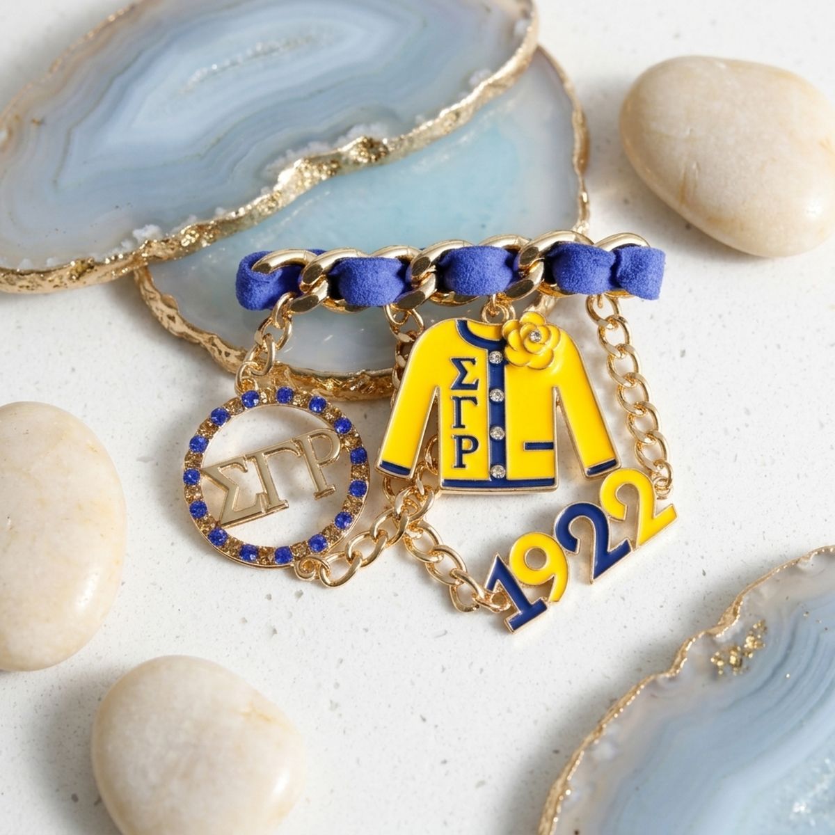 Sigma Gamma Rho 1922 Ribbon Charm Brooch