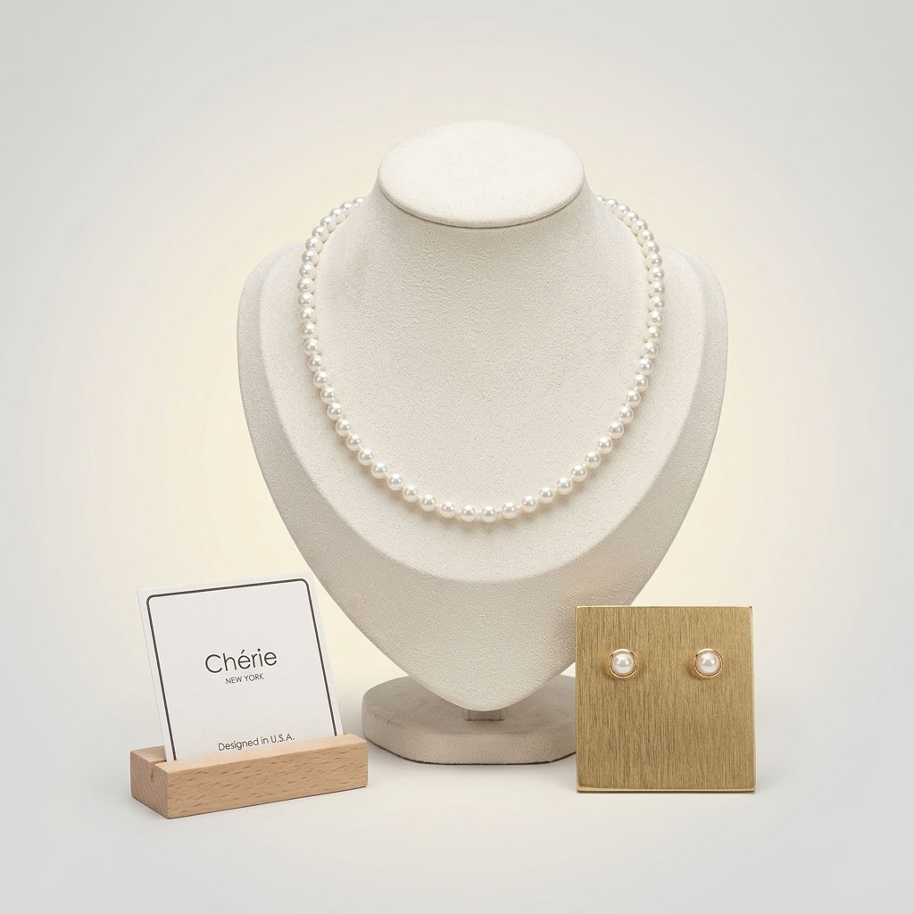 10mm Cream Glass Pearl Thread Knot Necklace