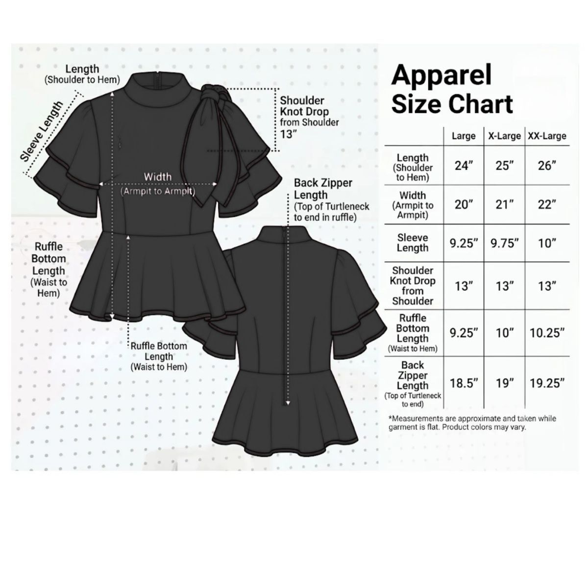 AKA Shield X-Large Black & White Trim Peplum Top