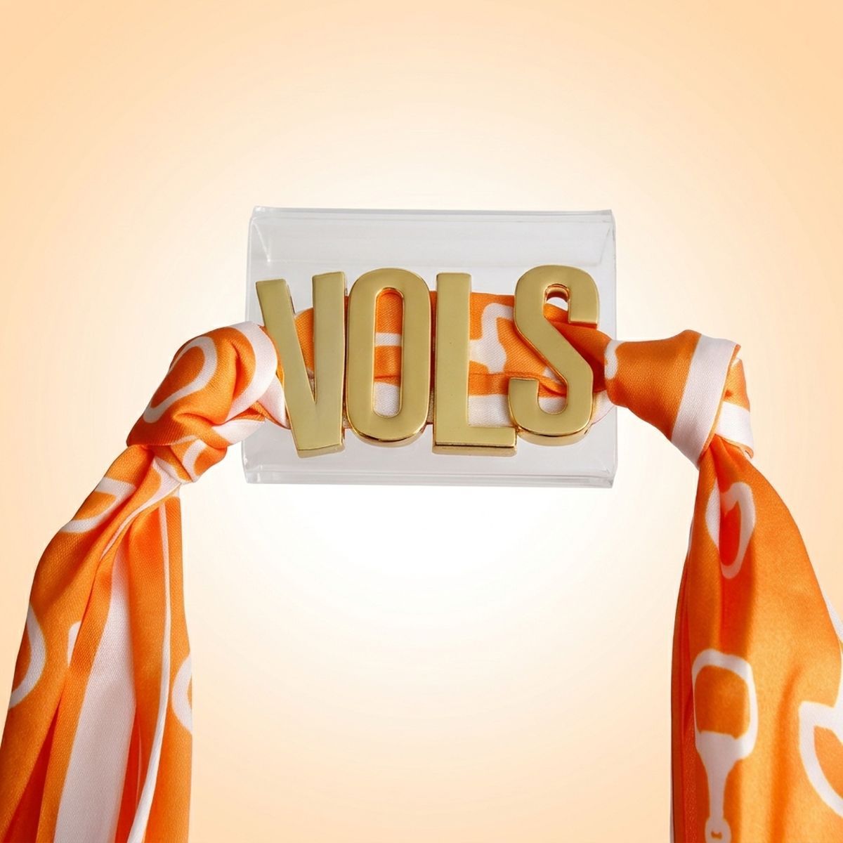 VOLS Gold Letter Charm Orange Scarf Bracelet
