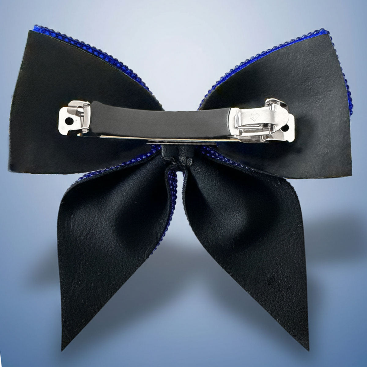 SGRHO Blue and Crystal Large Ribbon Bow Hair Clip