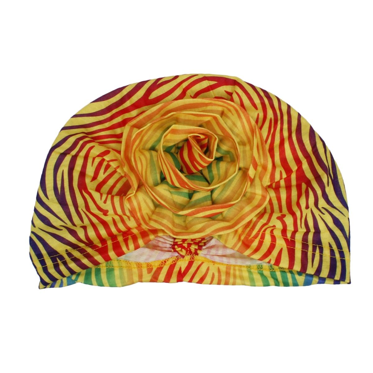 Turban Pre-Tied Flower Yellow Ombre Zebra Women