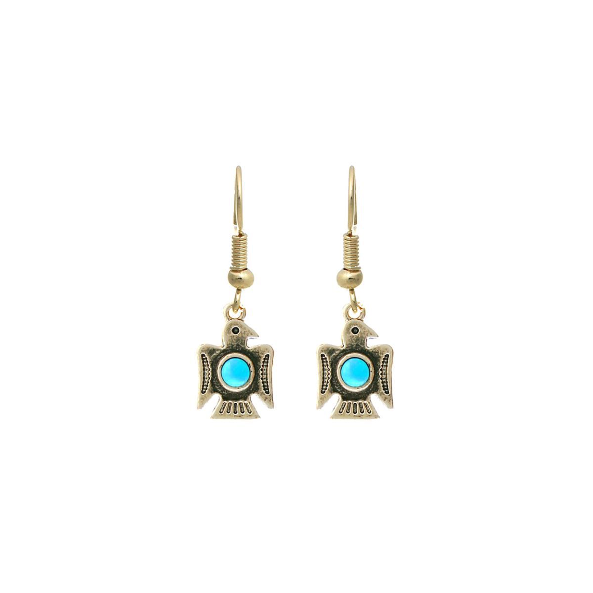 Burnished Gold Thunderbird Earrings|1.25 inches - Premium Wholesale Jewelry from Pinktown - Just $5! Shop now at chiquestyles