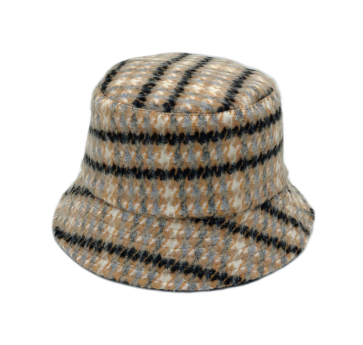 Orange Plaid Woolen Bucket Hat|One Size - Premium Wholesale Fashion Accessories from Pinktown - Just $22! Shop now at chiquestyles