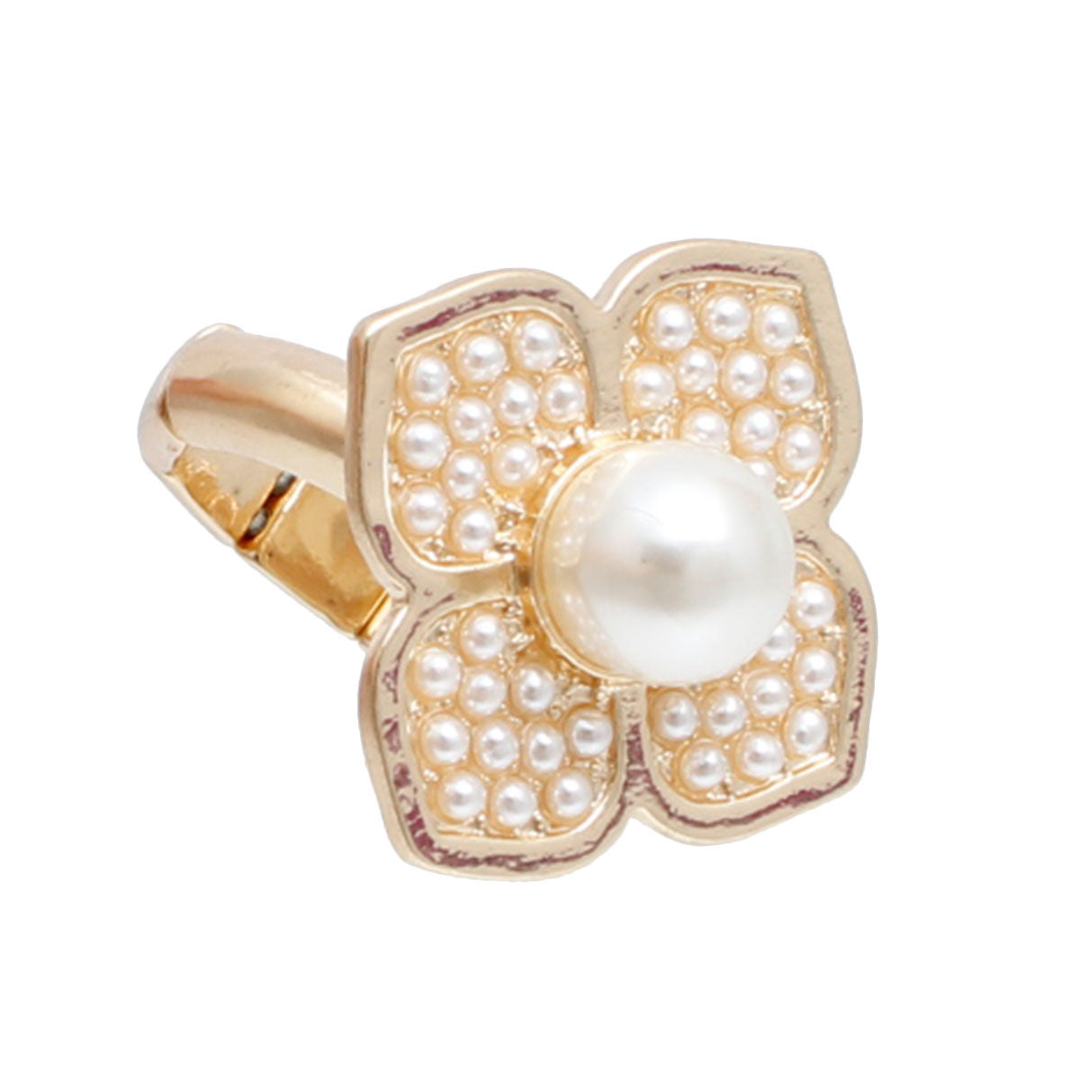 Pearl Luxury French Designer Flower Ring|Stretch to Fit - Premium Wholesale Jewelry from Pinktown - Just $9! Shop now at chiquestyles