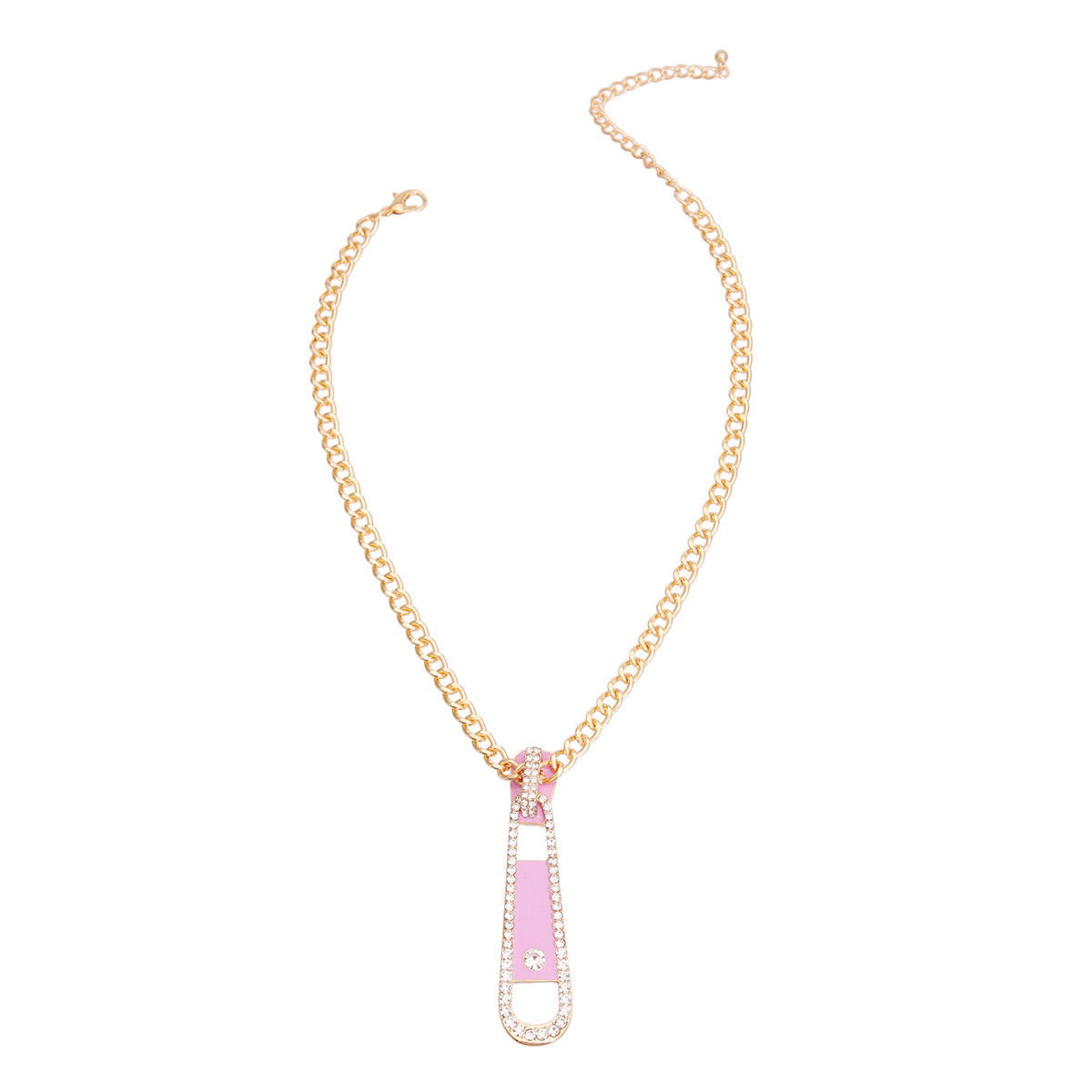 Lavender Zipper Pendant Necklace|16 inches - Premium Wholesale Jewelry from Pinktown - Just $11! Shop now at chiquestyles