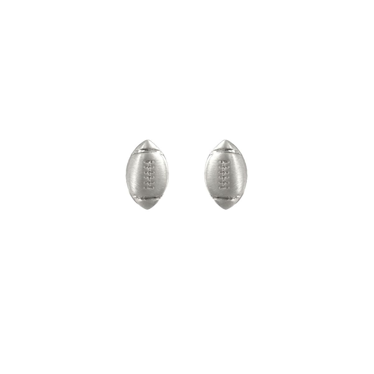 Matte Silver Football Studs|.5 inches - Premium Wholesale Jewelry from Pinktown - Just $6! Shop now at chiquestyles