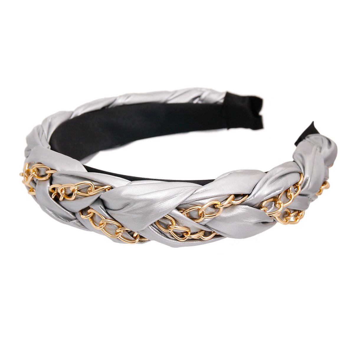 Silver Braided Chain Headband|Adjustable - Premium Wholesale Fashion Accessories from Pinktown - Just $12! Shop now at chiquestyles