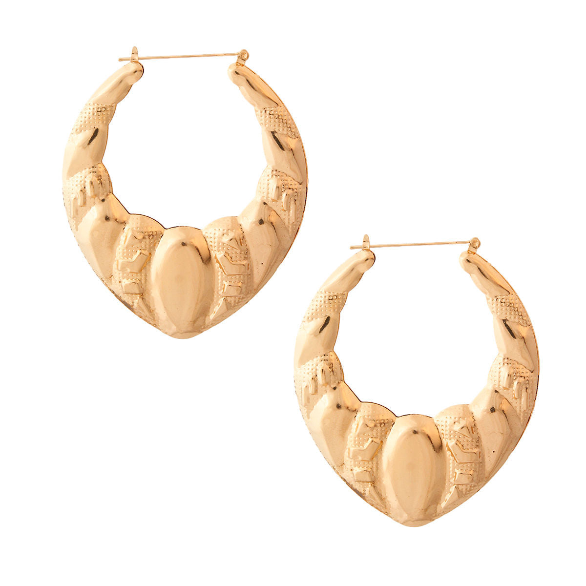 Textured Gold Teardrop Hoops|3.5 inches - Premium Wholesale Jewelry from Pinktown - Just $6! Shop now at chiquestyles
