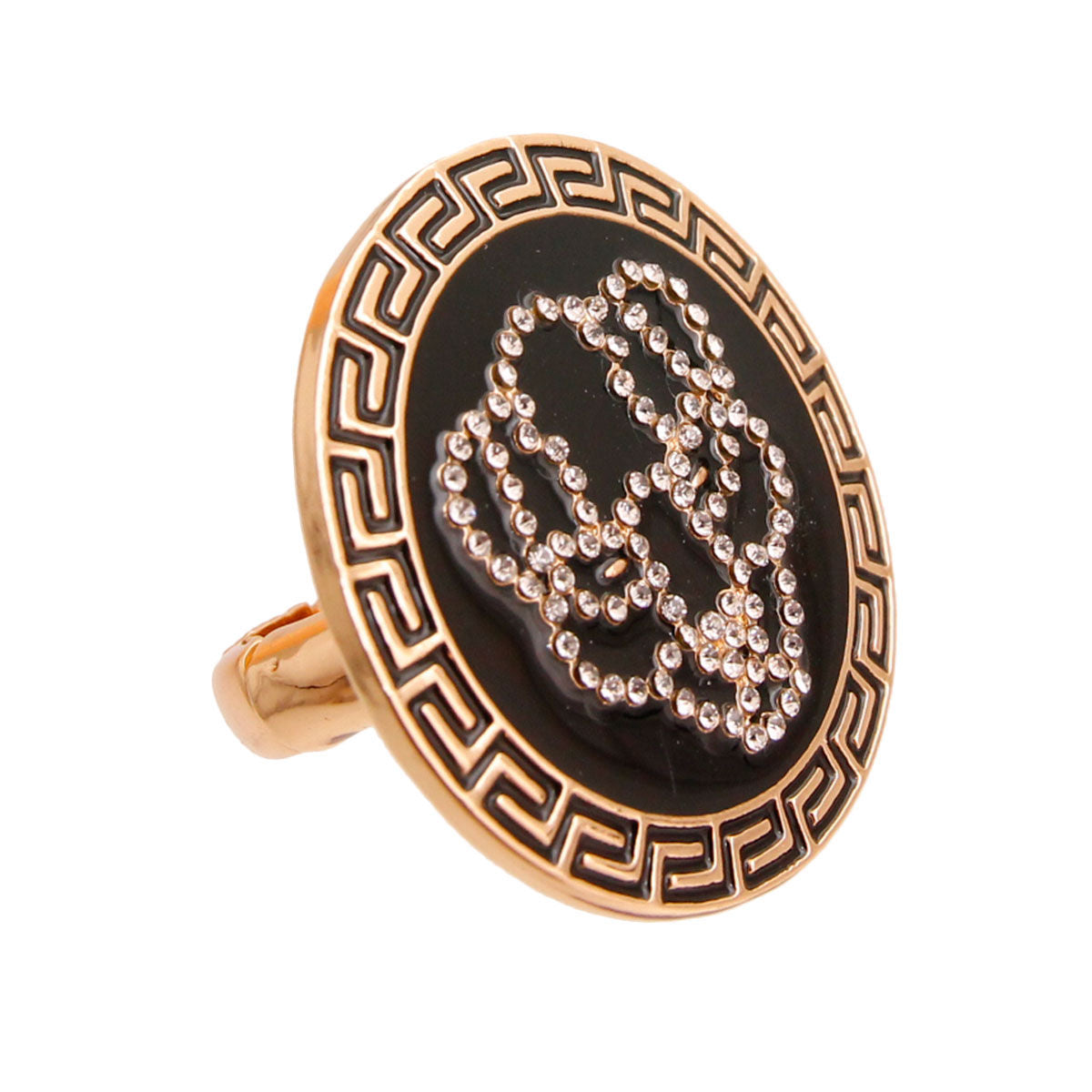 Gold Black Round Tiger Cocktail Ring|Stretch to Fit - Premium Wholesale Jewelry from Pinktown - Just $10! Shop now at chiquestyles