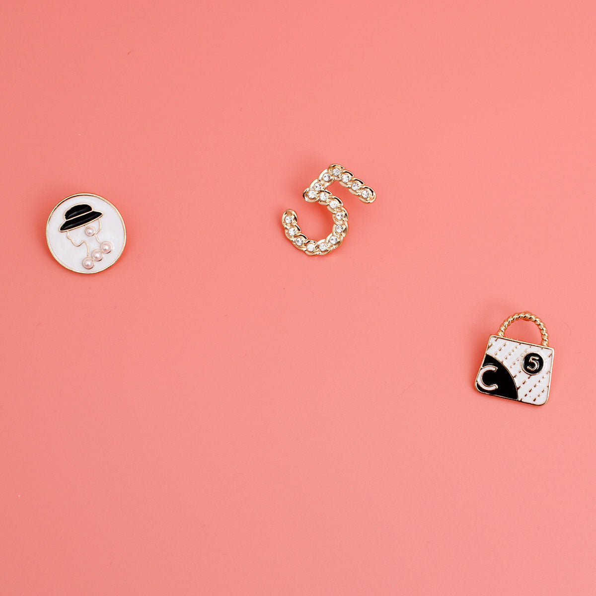 Gold White 3pcs Silhouette Designer Studs|Assorted - Premium Wholesale Jewelry from Pinktown - Just $14! Shop now at chiquestyles