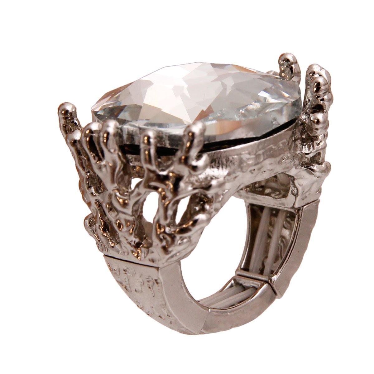 Silver Crystal Branch Ring|Stretch to Fit - Premium Wholesale Jewelry from Pinktown - Just $11! Shop now at chiquestyles