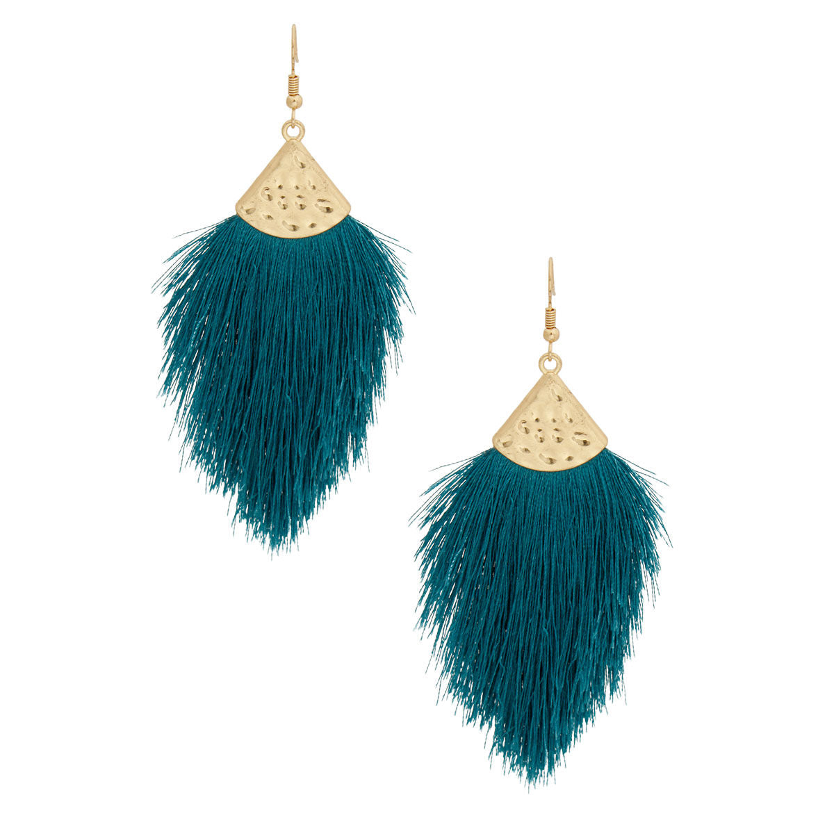 Teal Silk Tassel Fish Hook Earrings|3.5 inches - Premium Wholesale Jewelry from Pinktown - Just $11! Shop now at chiquestyles