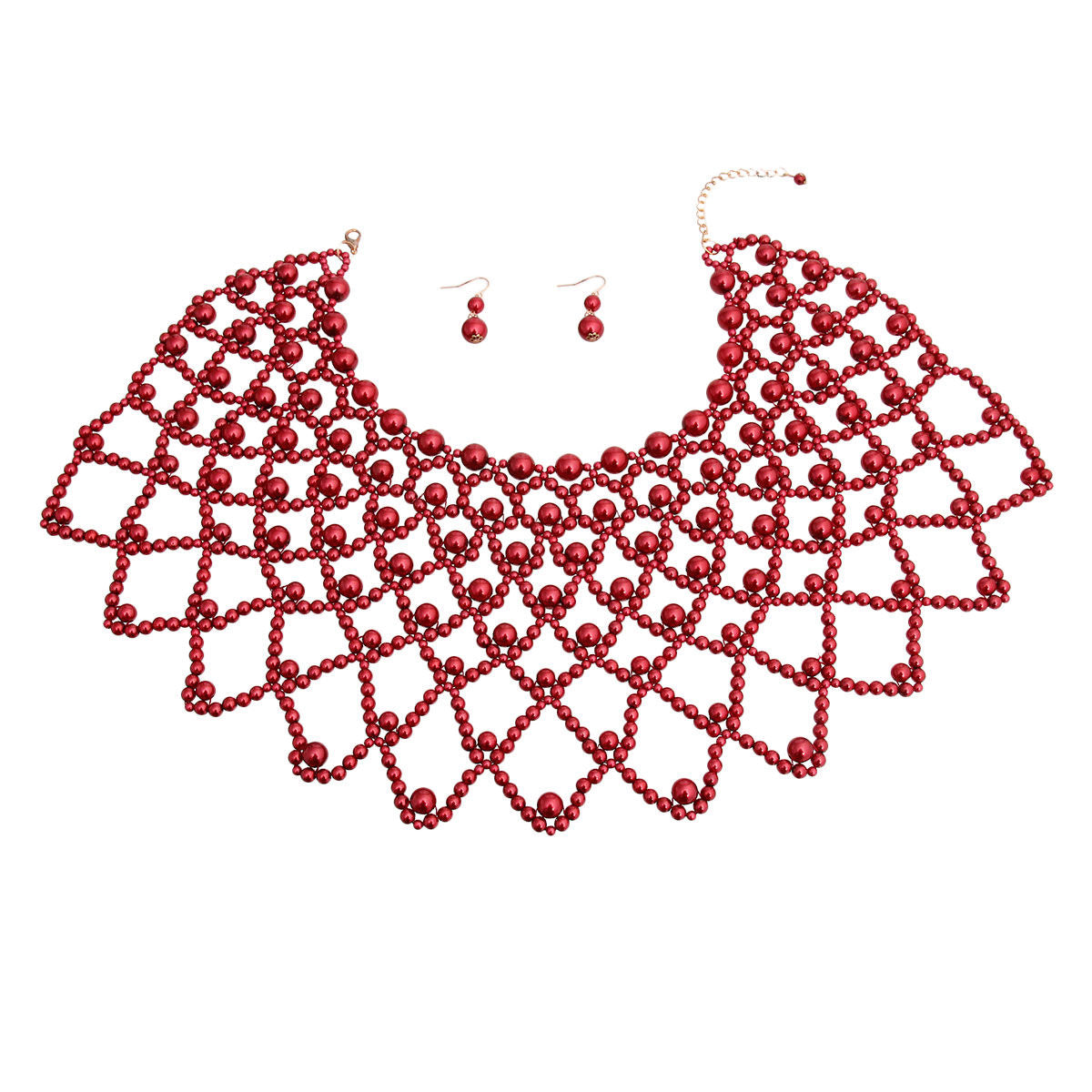 Burgundy Pearl Choker Cape|16 inches - Premium Wholesale Jewelry from Pinktown - Just $31! Shop now at chiquestyles