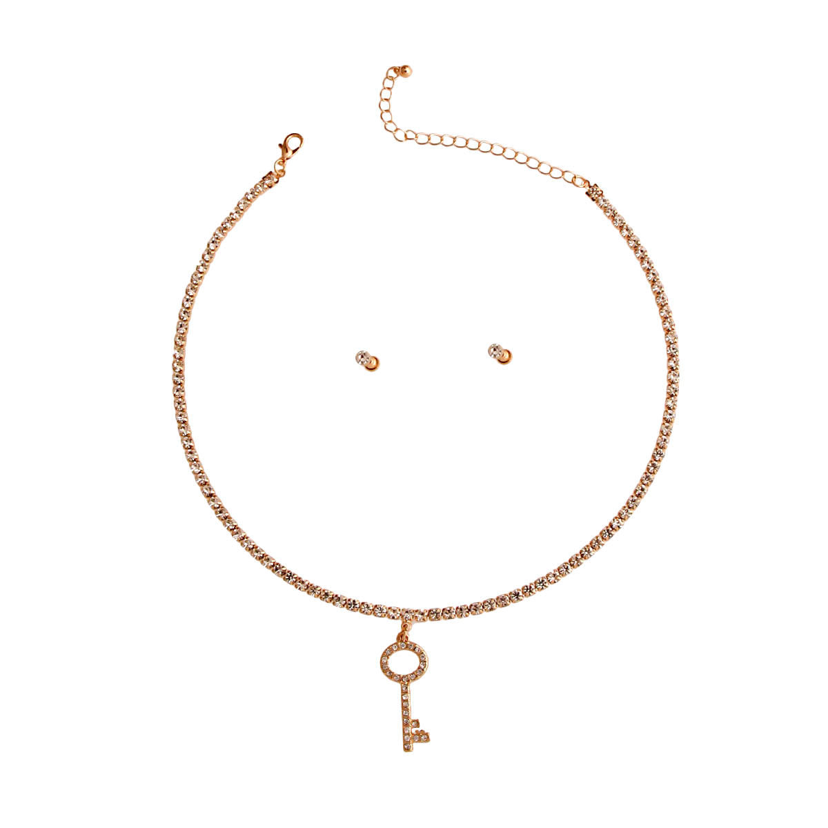 Gold Stone Key Necklace|16 inches - Premium Wholesale Jewelry from Pinktown - Just $7! Shop now at chiquestyles