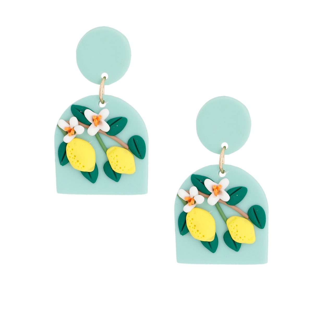Turquoise Clay Lemon Earrings|1.75 inches - Premium Wholesale Jewelry from Pinktown - Just $13! Shop now at chiquestyles