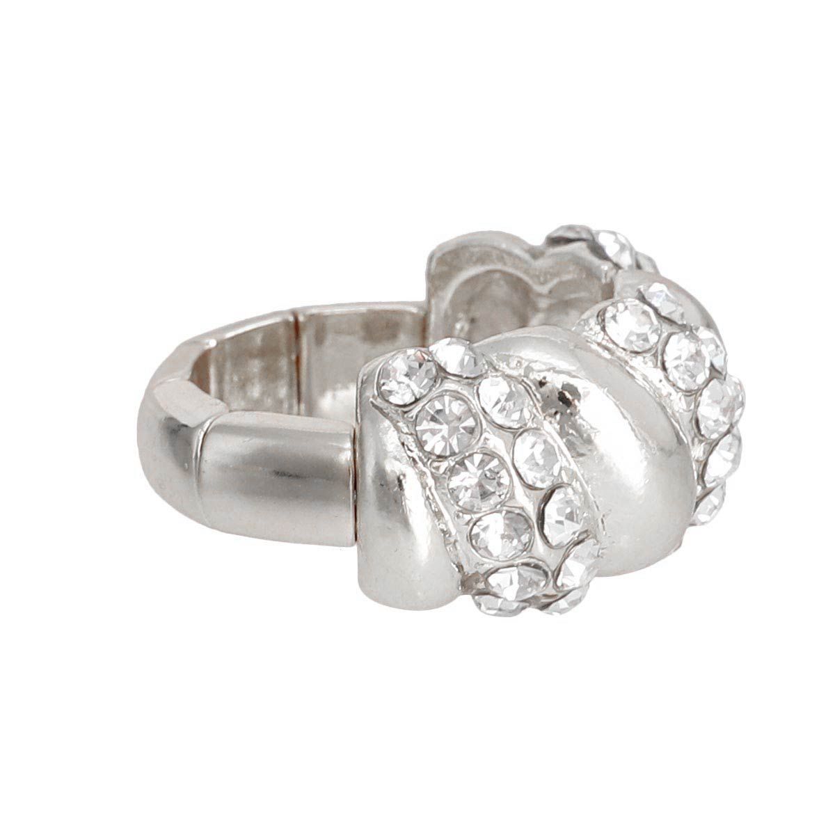 Silver Twisted Swivel Cocktail Ring|Stretch to Fit - Premium Wholesale Jewelry from Pinktown - Just $8! Shop now at chiquestyles