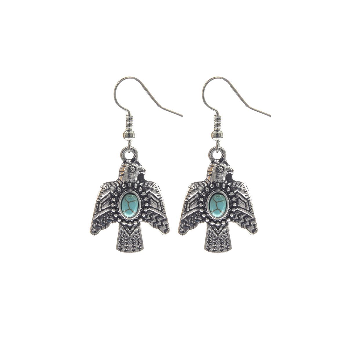 Burnished Silver Thunderbird Earrings|1.75 inches - Premium Wholesale Jewelry from Pinktown - Just $5! Shop now at chiquestyles