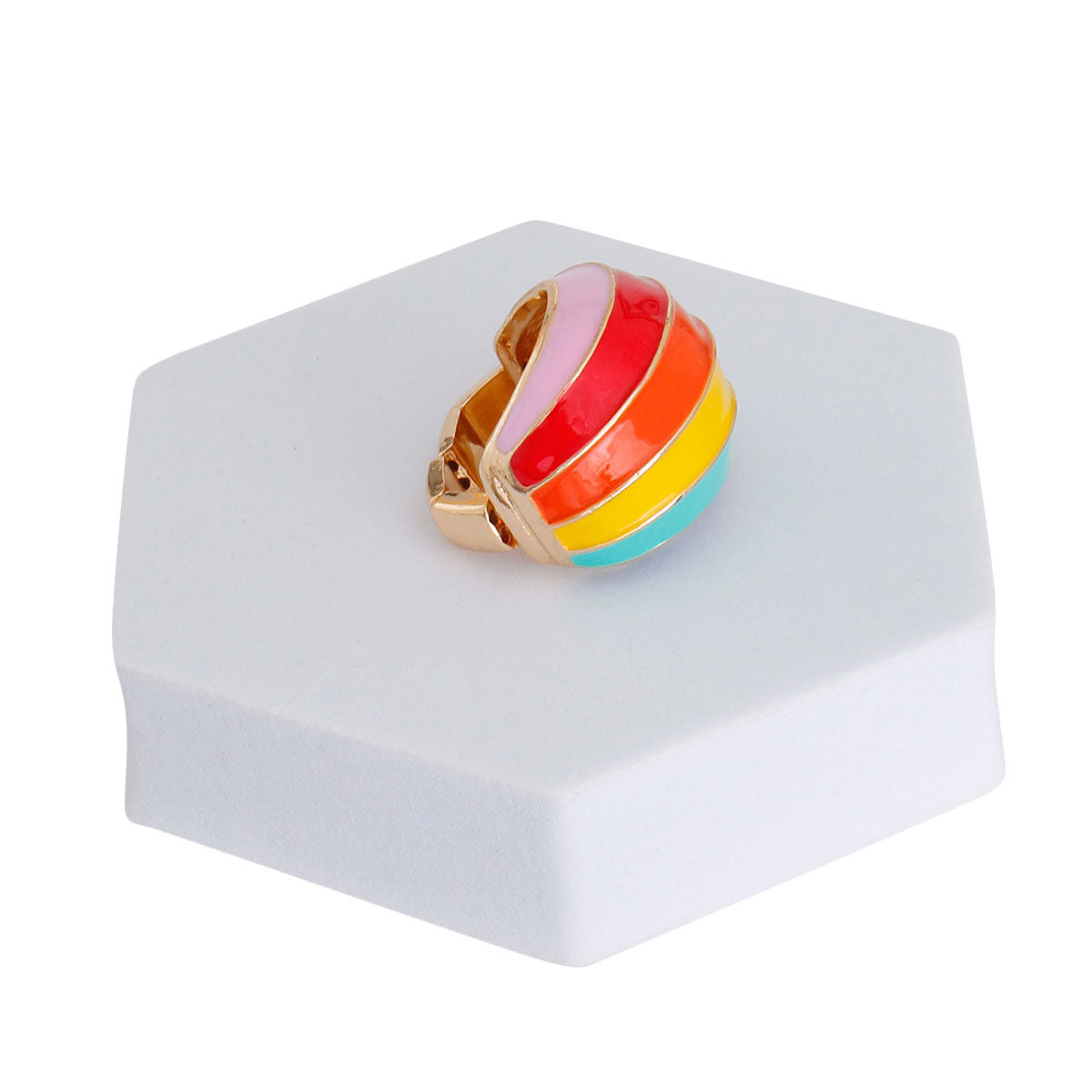 Rainbow and Gold Dome Ring|Stretch to Fit - Premium Wholesale Jewelry from Pinktown - Just $9! Shop now at chiquestyles