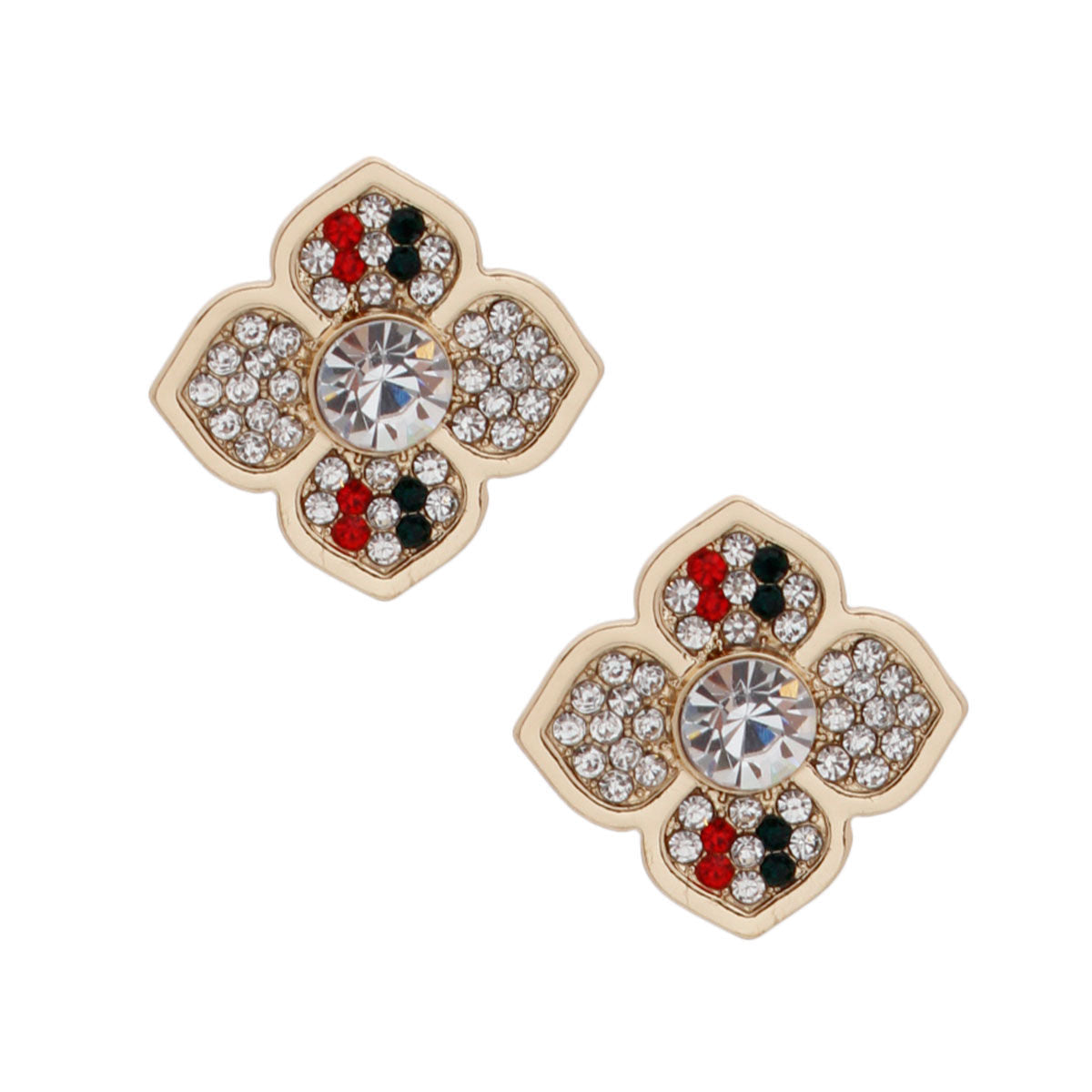 Striped Luxury French Designer Flower Studs|1.25 inches - Premium Wholesale Jewelry from Pinktown - Just $11! Shop now at chiquestyles
