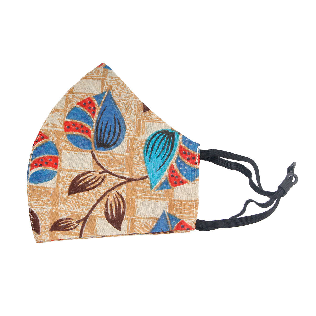 Blue Leaves Print Mask|Stretch to Fit - Premium Wholesale Fashion Accessories from Pinktown - Just $7! Shop now at chiquestyles