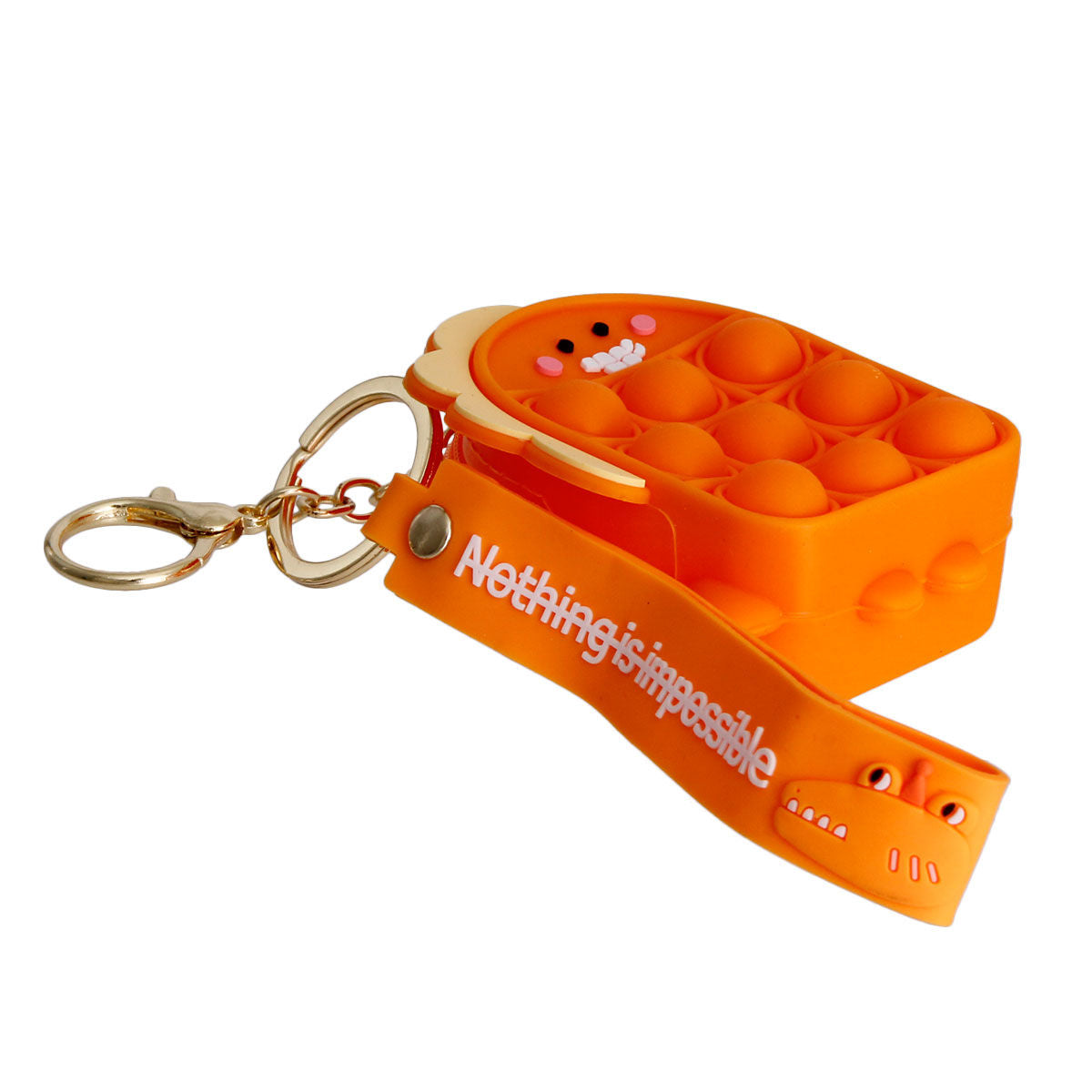 Orange Dino Bubble Pop Keychain|3 x 2.25 inches - Premium Wholesale Fashion Accessories from Pinktown - Just $9! Shop now at chiquestyles