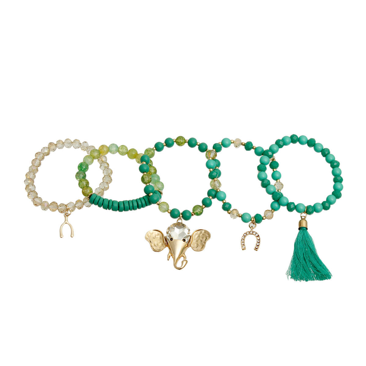 Turquoise Bead Elephant Charm Bracelets|Stretch to Fit - Premium Wholesale Jewelry from Pinktown - Just $14! Shop now at chiquestyles