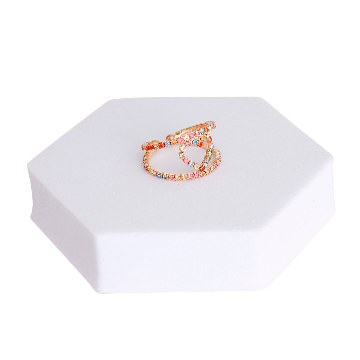 Multi Color 2 Line Heart Ring|Stretch to Fit - Premium Wholesale Jewelry from Pinktown - Just $7! Shop now at chiquestyles