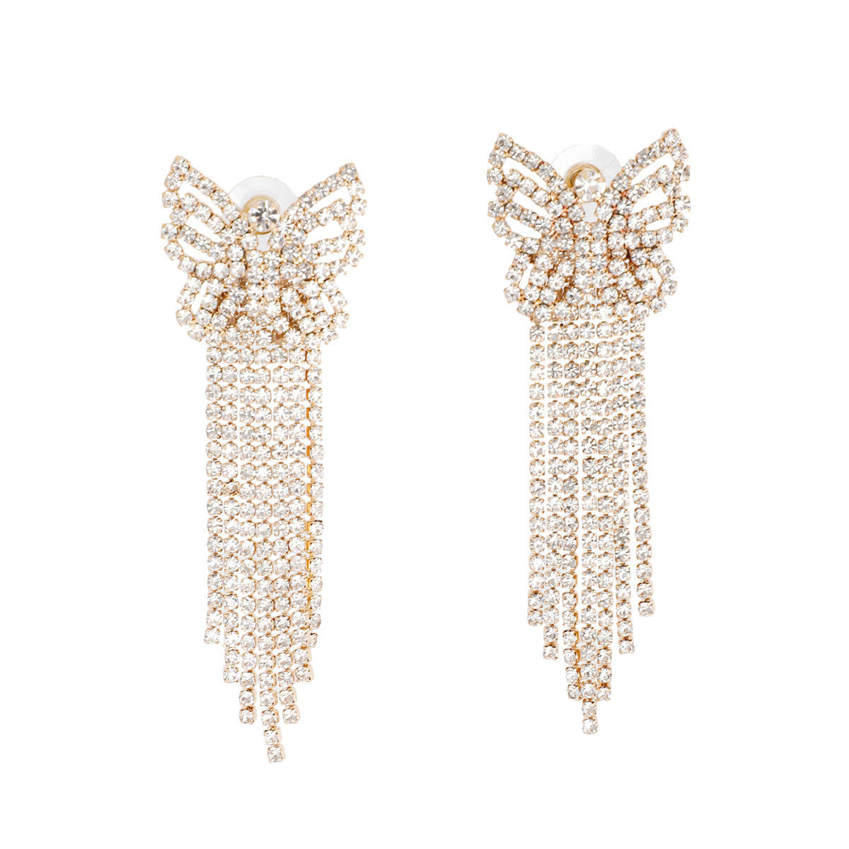 Gold Elegant Butterfly Fringe Earrings|3.25 inches - Premium Wholesale Jewelry from Pinktown - Just $12! Shop now at chiquestyles