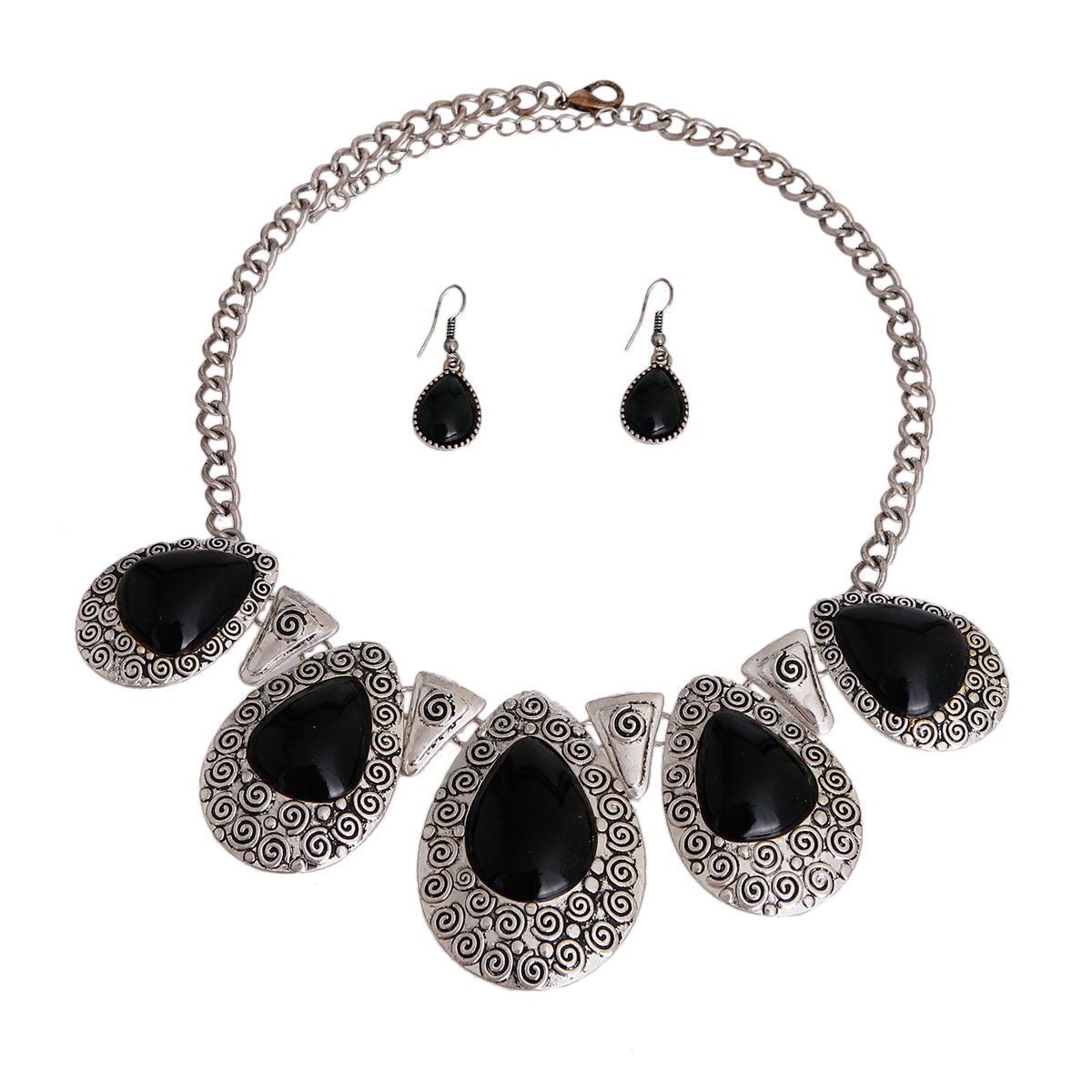 Black Teardrop Collar Necklace|18 inches - Premium Wholesale Jewelry from Pinktown - Just $16! Shop now at chiquestyles