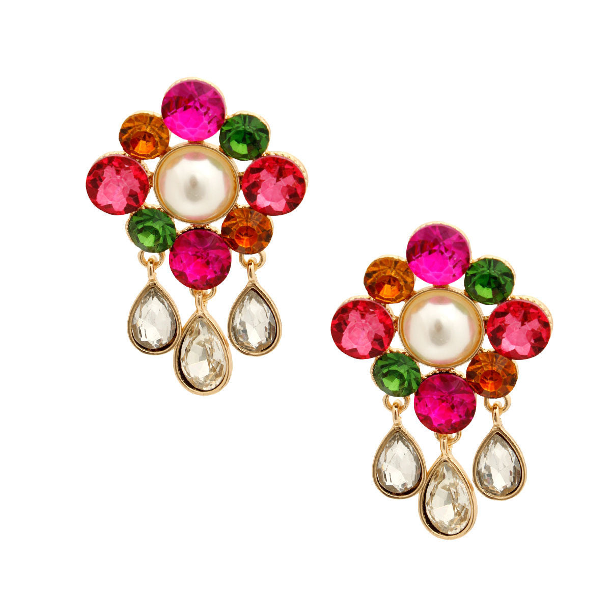Multi Color Antique Flower Studs|2.15 inches - Premium Wholesale Jewelry from Pinktown - Just $12! Shop now at chiquestyles
